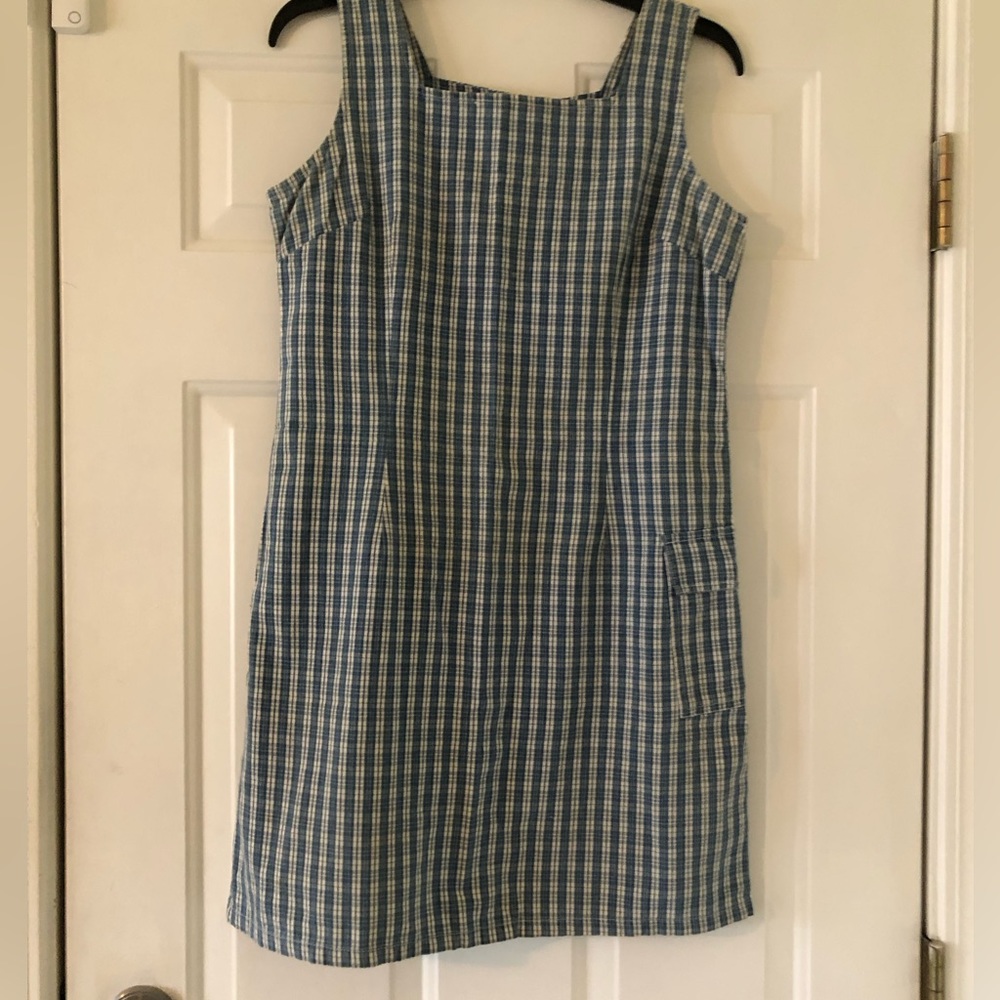 Blue Jean dress with white checkered